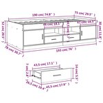vidaXL Lit de jour avec tiroirs sans matelas chêne fumé 75x190 cm