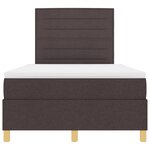 vidaXL Lit à sommier box avec matelas & LED marron foncé 120x190 cm en tissu