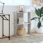 vidaXL Bibliothèque à 3 niveaux gris béton 60x30x80 cm bois ingénierie