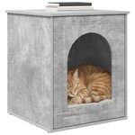 vidaXL Maison pour chat Béton 53 x 52 x 62 cm Bois d'ingénierie