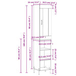 vidaXL Buffet haut Gris béton 34 5x34x180 cm Bois d'ingénierie