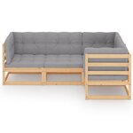 Salon de jardin meuble d'extérieur ensemble de mobilier 4 pièces avec coussins bois de pin massif 02_0016114