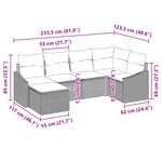 vidaXL Ensemble de Canapé de Jardin 6 Pièces avec Coussins Rattan Poly Noir