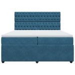 vidaXL Sommier à lattes de lit et matelas Bleu 200x200 cm velours
