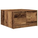 vidaXL Table basse avec tiroirs vieux bois 70 5x70x40 cm