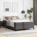 vidaXL Cadre de lit avec matelas Gris 140 x 200 cm Faux cuir