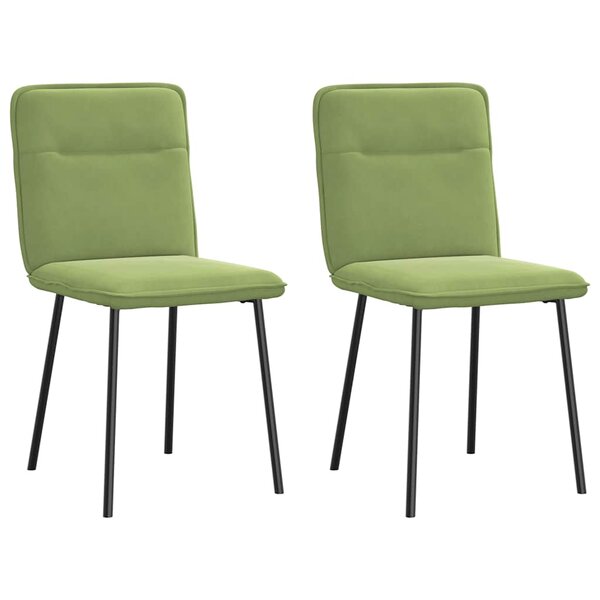 vidaXL Chaises à manger lot de 2 Vert clair Velours