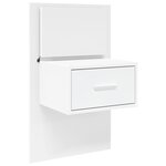 vidaXL Table de chevet murale avec lumières LED blanc