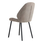 Chaise de salle à manger en polyester pierre avec pieds noirs