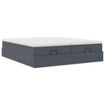 vidaXL Cadre de lit ottoman avec matelas gris foncé 200x200 cm velours