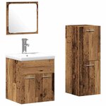 vidaXL Ensemble de mobilier de salle de bain 3 Pièces Bois Ancien
