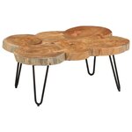 vidaXL Table basse 36 cm 6 troncs bois d'acacia massif