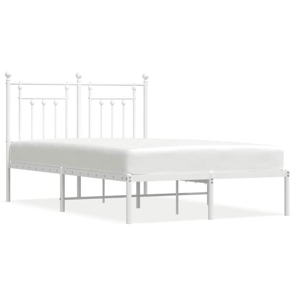 vidaXL Cadre de lit métal sans matelas et tête de lit blanc 120x200 cm