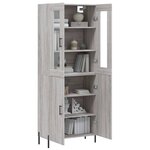 vidaXL Buffet haut Sonoma gris 69 5x34x180 cm Bois d'ingénierie