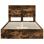 vidaXL Lit de Rangement Chêne fumé 120 x 190 cm Bois d'ingénierie