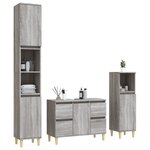 vidaXL Ensemble de meubles de salle de bain 3 Pièces Sonoma gris