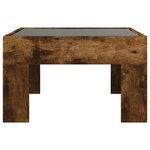 vidaXL Table basse avec LED infini chêne fumé 50x50x30 cm