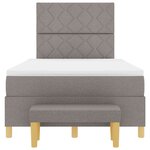 vidaXL Lit à ressorts avec matelas Taupe 120 x 200 cm tissu