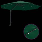 vidaXL Parasol de jardin Vert et Noir 248 x 248 x 148 cm
