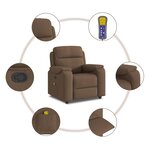 vidaXL Fauteuil de massage inclinable Marron Tissu