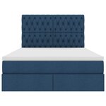 vidaXL Lit avec rangement et LED avec LED Bleu 140 x 190 cm Polyester