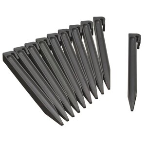 Nature Chevilles d'ancrage de jardin 10 Pièces Gris