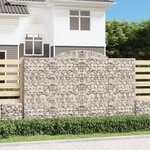 vidaXL Paniers à gabions arqués 4 Pièces 300x30x180/200 cm fer galvanisé