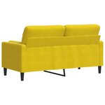 vidaXL Canapé 2 places avec oreillers décoratifs jaune 140 cm velours