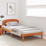 vidaXL Cadre de lit avec tête de lit Brun cire 75 x 190 cm Pin massif