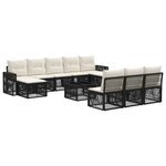 vidaXL Ensemble de canapé de jardin 11 pc Noir et blanc crème