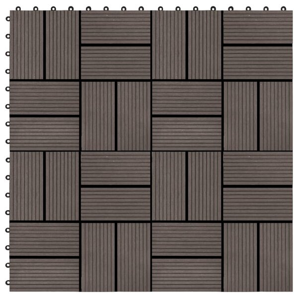 vidaXL Carreaux de terrasse 22 Pièces 30 x 30 cm 2 m² WPC Marron foncé