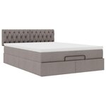 vidaXL Lit ottoman avec matelas et LED taupe 140x200 cm tissu