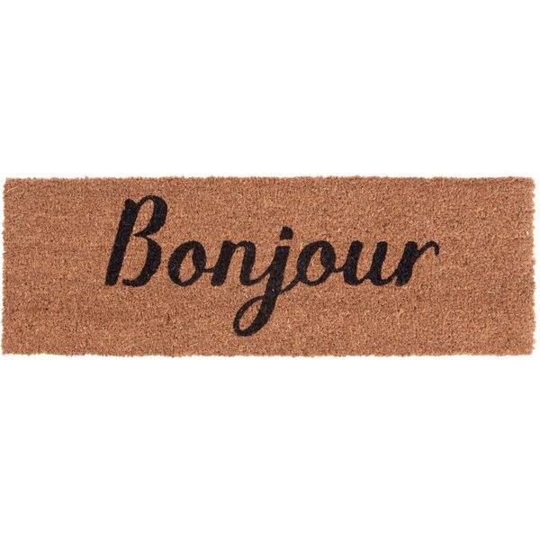 Paillasson en fibres de coco bonjour
