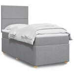 vidaXL Sommier à lattes de lit avec matelas Gris clair 100x200cm Tissu
