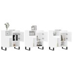 vidaXL Buffets 3 Pièces blanc brillant bois d'ingénierie
