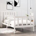 vidaXL Cadre de lit Blanc Bois massif 90x190 cm Simple