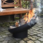 Esschert Design Vasque à feu inclinée Noir Acier FF402