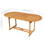 vidaXL Ensemble à manger de jardin 7 Pièces Bois de teck massif