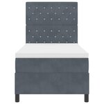 vidaXL Lit à ressort LED avec matelas Gris foncé 90 x 200 cm tissu