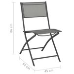 Vidaxl chaises de jardin pliables 2 pièces acier et textilène