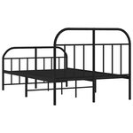 vidaXL Cadre de lit métal sans matelas avec pied de lit noir 120x190cm