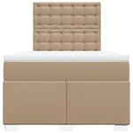 vidaXL Sommier à lattes de lit matelas cappuccino 120x190cm similicuir