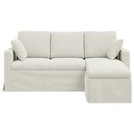 vidaXL Canapé Crème 198 x 134 x 80 cm Velours