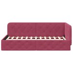 vidaXL Cadre de lit d'angle Bordeaux 90 x 190 cm Velours