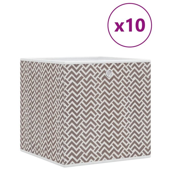 vidaXL Boîtes de rangement pliables 10 Pièces 32x32x32 cm tissu intissé