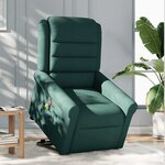 vidaXL Fauteuil inclinable de massage électrique Vert foncé Tissu