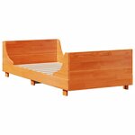 vidaXL Lit bibliothèque sans matelas cire marron 75x190 cm bois massif