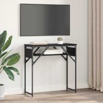 vidaXL TableConsole Chêne noir 75x30x75cm Bois d'ingénierie