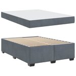 vidaXL Cadre de lit avec matelas Gris foncé 140 x 200 cm tissu
