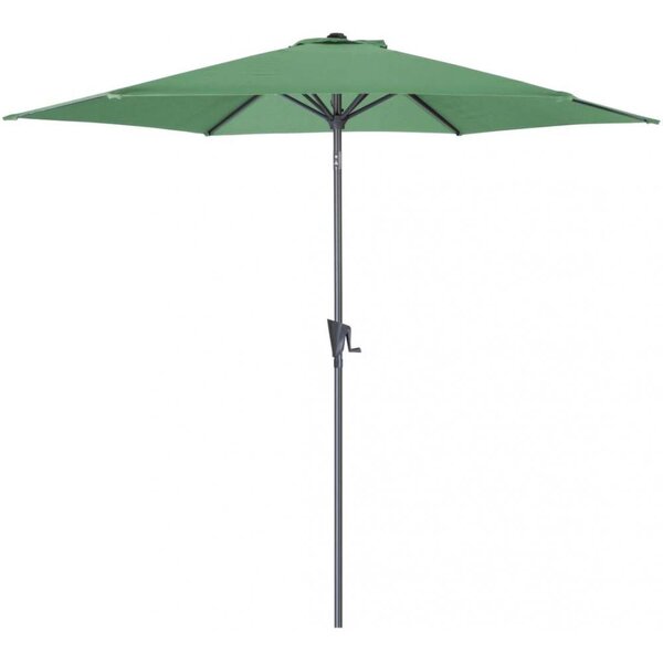 Parasol rond aluminium avec manivelle 3m tilt vert